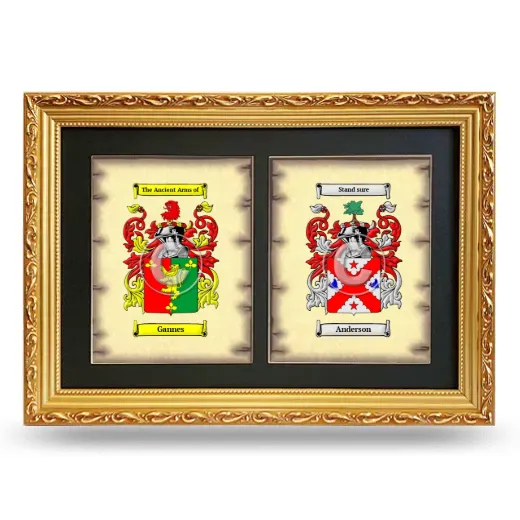 Double Coat of Arms Framed - Gold