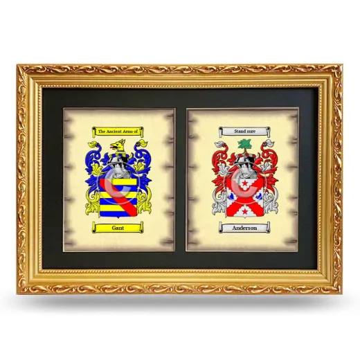 Double Coat of Arms Framed - Gold