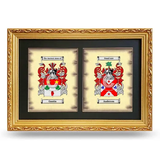 Double Coat of Arms Framed - Gold