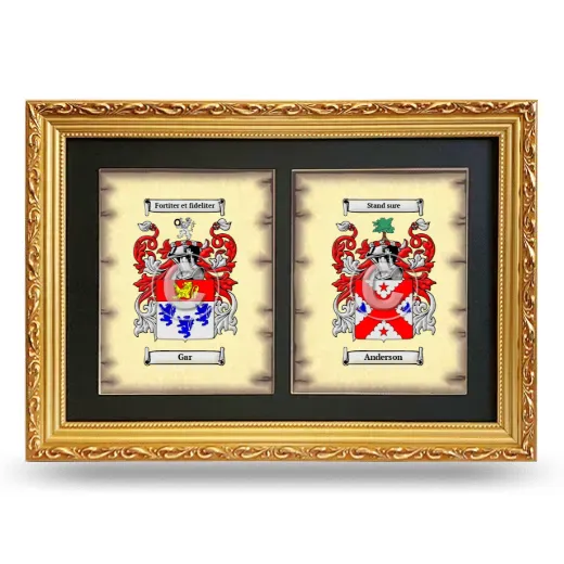 Double Coat of Arms Framed - Gold