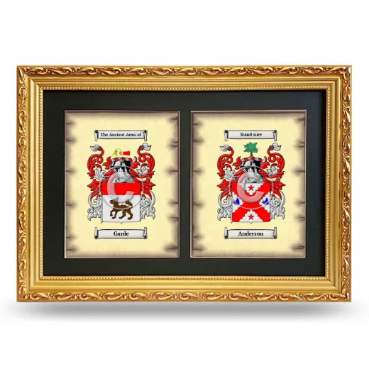 Double Coat of Arms Framed - Gold