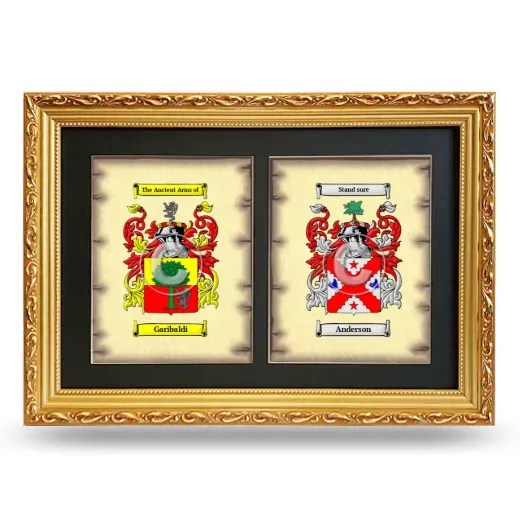 Double Coat of Arms Framed - Gold