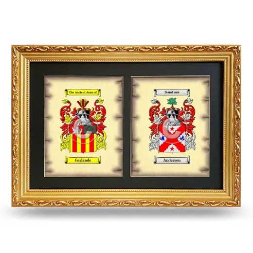 Double Coat of Arms Framed - Gold