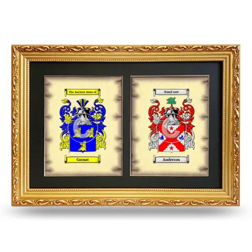 Double Coat of Arms Framed - Gold