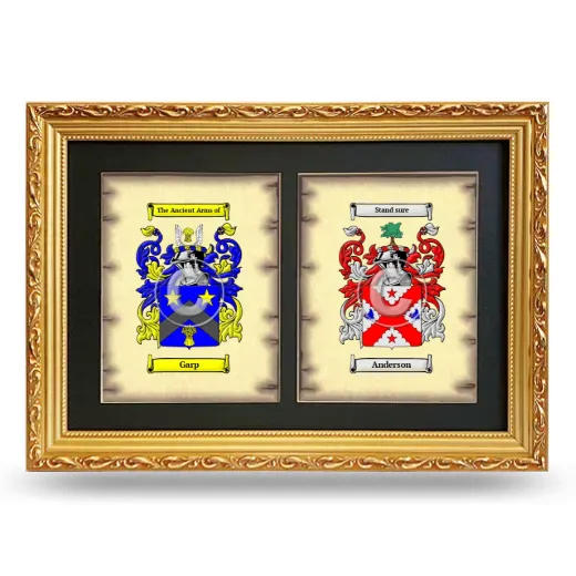 Double Coat of Arms Framed - Gold