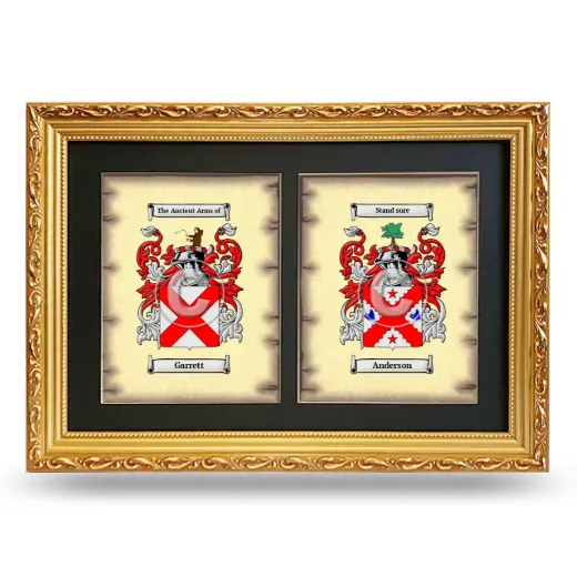 Double Coat of Arms Framed - Gold