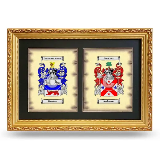 Double Coat of Arms Framed - Gold
