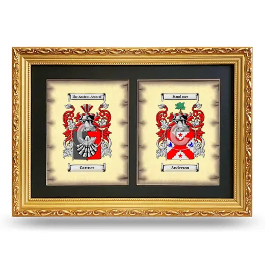Double Coat of Arms Framed - Gold