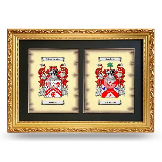 Double Coat of Arms Framed - Gold