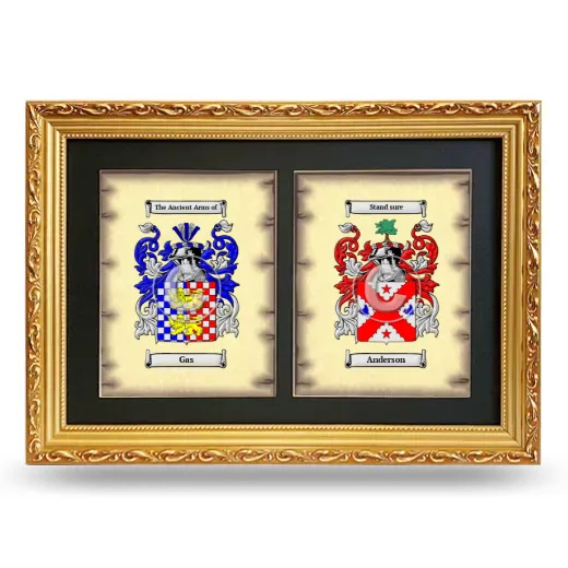 Double Coat of Arms Framed - Gold