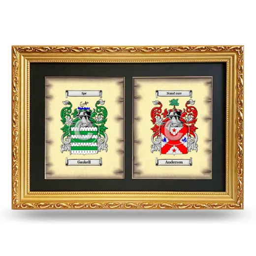 Double Coat of Arms Framed - Gold