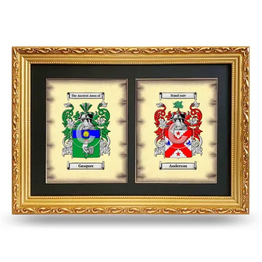 Double Coat of Arms Framed - Gold