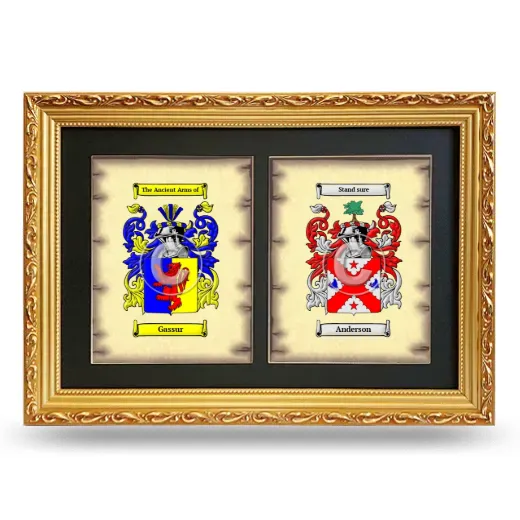 Double Coat of Arms Framed - Gold