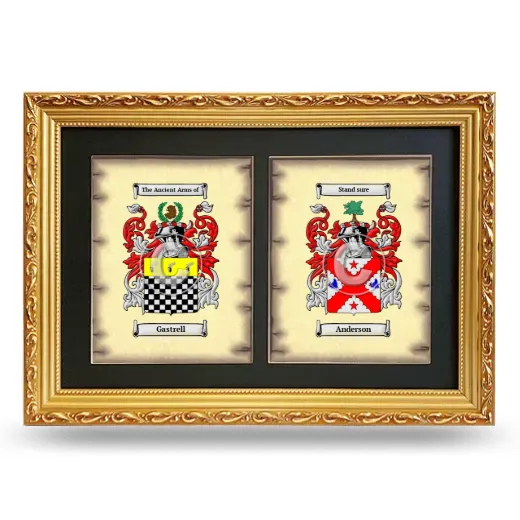 Double Coat of Arms Framed - Gold