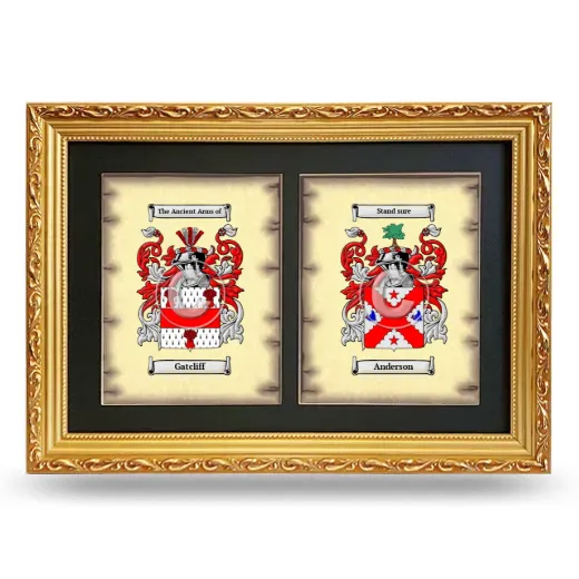 Double Coat of Arms Framed - Gold