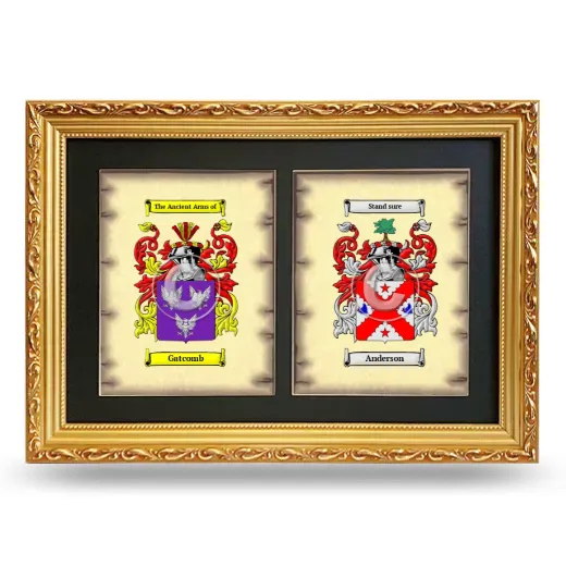 Double Coat of Arms Framed - Gold