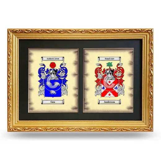 Double Coat of Arms Framed - Gold