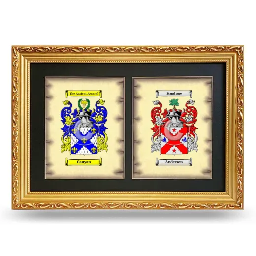 Double Coat of Arms Framed - Gold