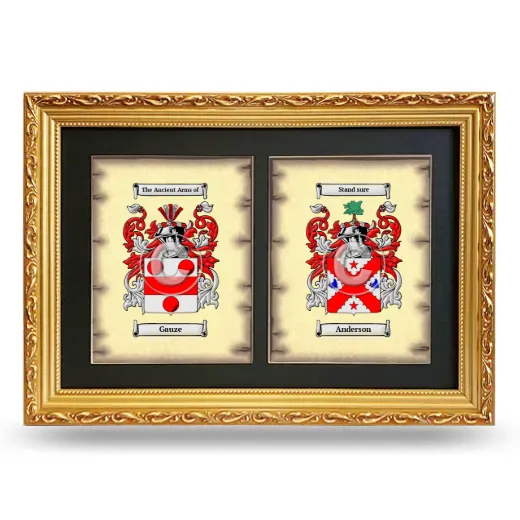 Double Coat of Arms Framed - Gold
