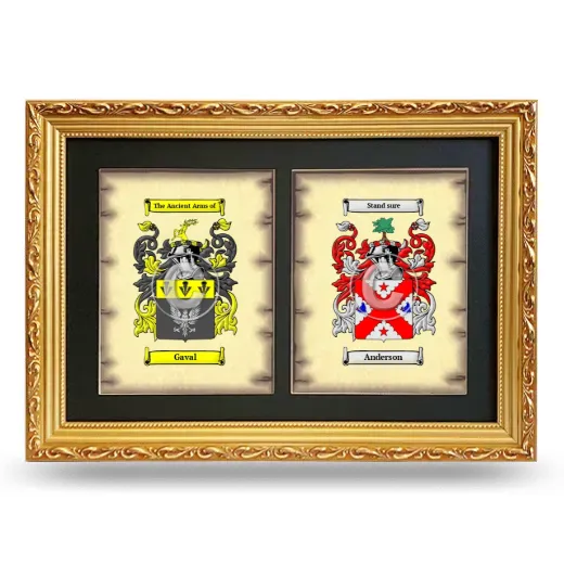 Double Coat of Arms Framed - Gold