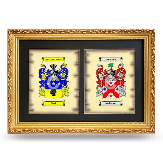 Double Coat of Arms Framed - Gold