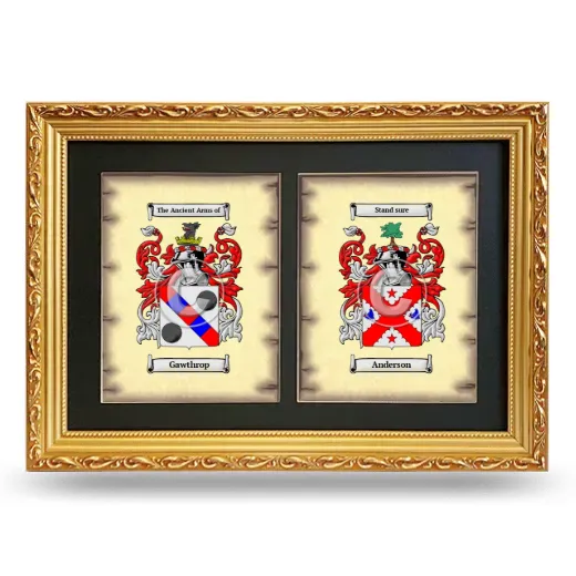 Double Coat of Arms Framed - Gold