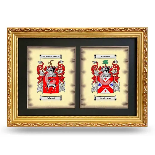 Double Coat of Arms Framed - Gold