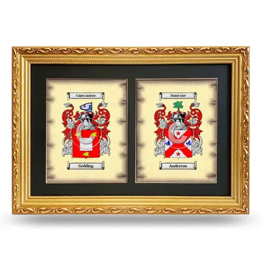Double Coat of Arms Framed - Gold