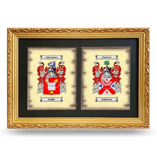 Double Coat of Arms Framed - Gold