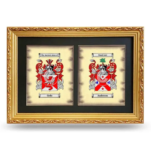 Double Coat of Arms Framed - Gold