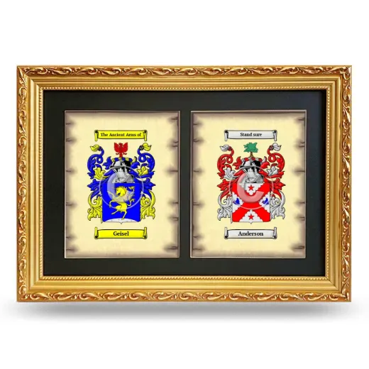 Double Coat of Arms Framed - Gold
