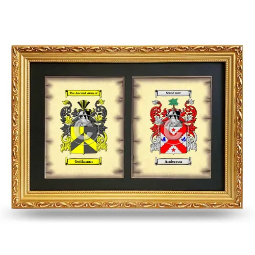 Double Coat of Arms Framed - Gold