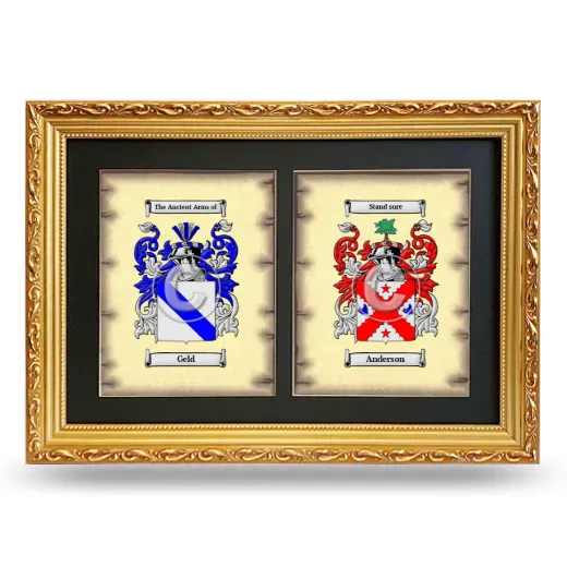 Double Coat of Arms Framed - Gold