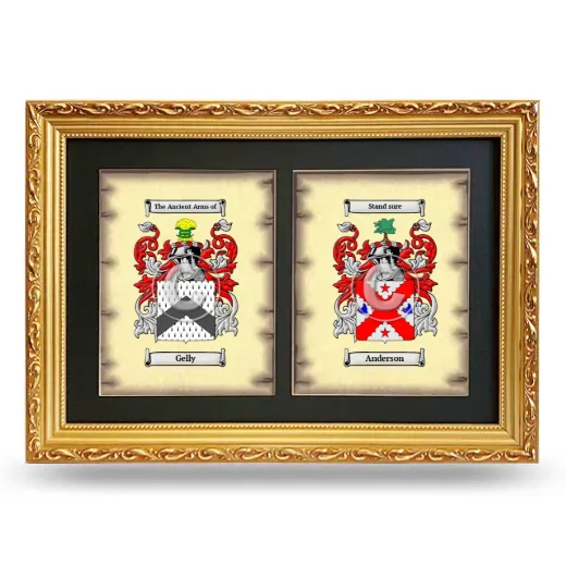 Double Coat of Arms Framed - Gold