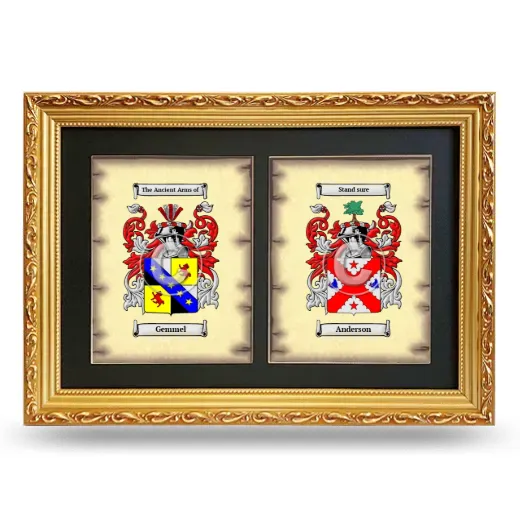 Double Coat of Arms Framed - Gold