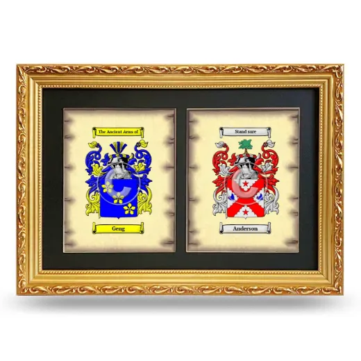 Double Coat of Arms Framed - Gold