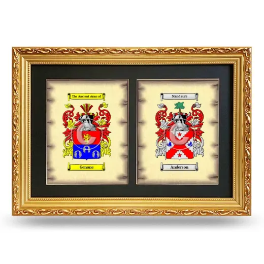 Double Coat of Arms Framed - Gold