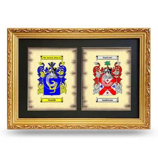 Double Coat of Arms Framed - Gold