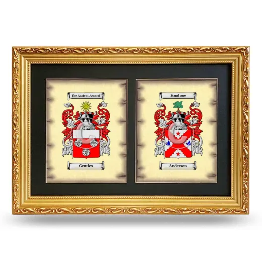 Double Coat of Arms Framed - Gold