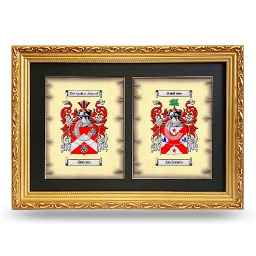 Double Coat of Arms Framed - Gold