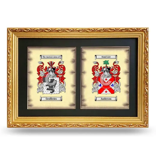 Double Coat of Arms Framed - Gold