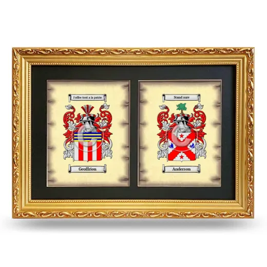 Double Coat of Arms Framed - Gold