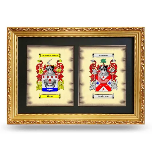 Double Coat of Arms Framed - Gold