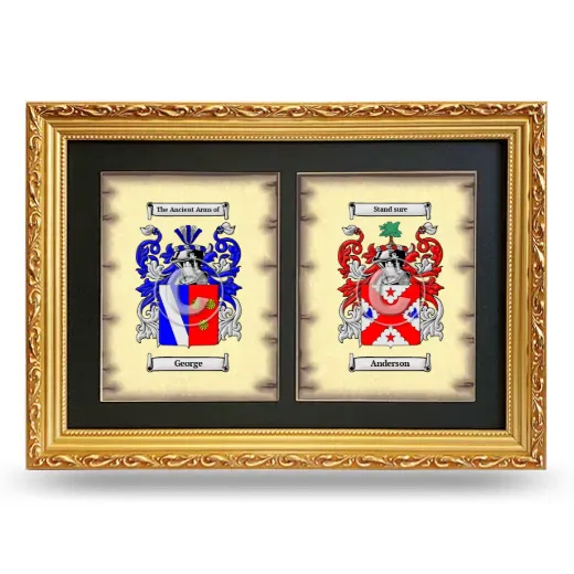 Double Coat of Arms Framed - Gold