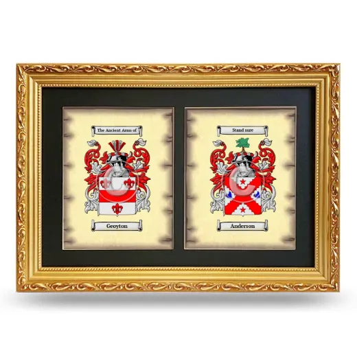 Double Coat of Arms Framed - Gold
