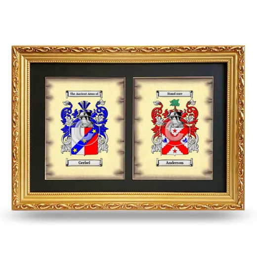 Double Coat of Arms Framed - Gold