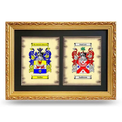 Double Coat of Arms Framed - Gold