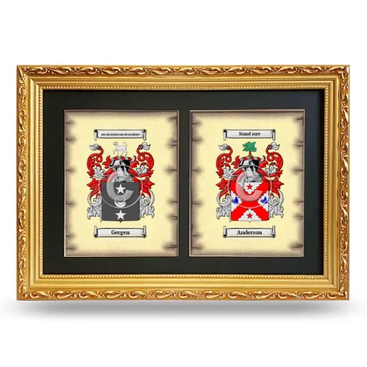Double Coat of Arms Framed - Gold