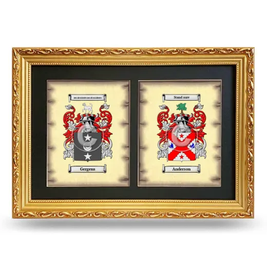 Double Coat of Arms Framed - Gold