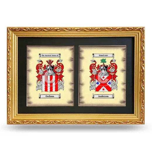 Double Coat of Arms Framed - Gold